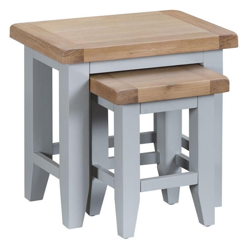 Lighthouse Duo Nest of Tables Grey & Oak